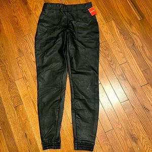 Spanx Black Leather Jogger NWT